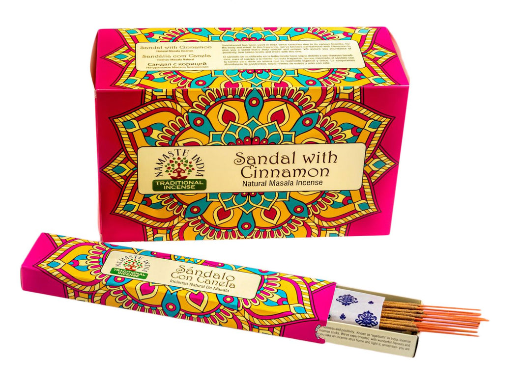 INCENSO NATURALE NAMASTE INDIA - SANDAL WITH CINNAMON